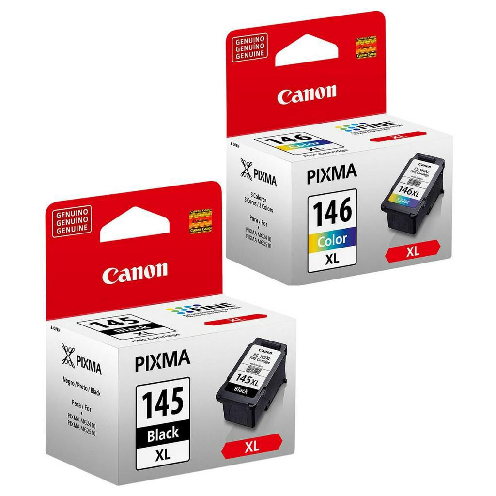Kit Cartucho impressora Canon 145xl 146xl Novos Original MG3010 MG2910 ...