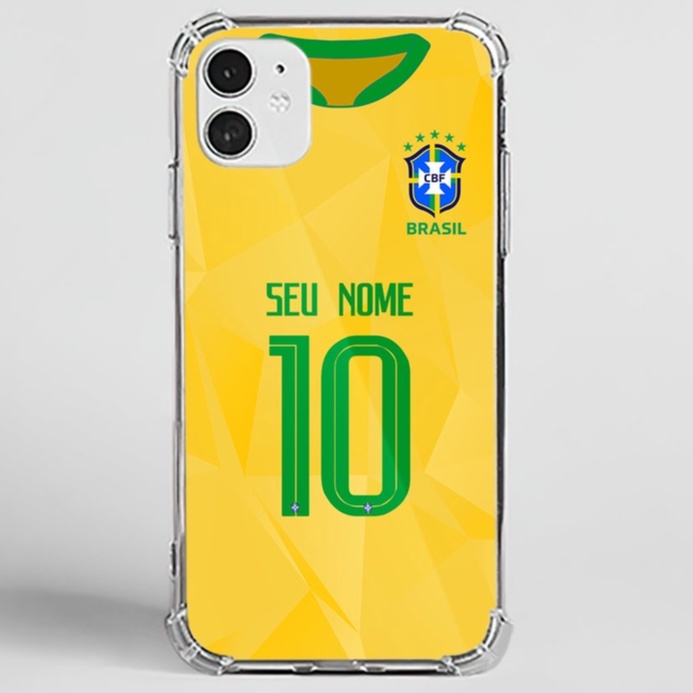 Capa Capinha Case de Celular Personalizada Com Nome Brasil por R$ 21,90