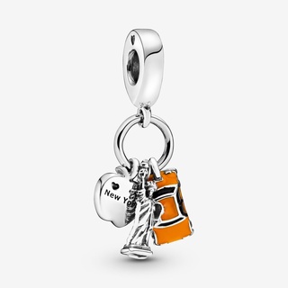 Símbolos De Nova Iorque Cidade Dangle Charme Pingente Serve Encantos Pulseira Pan Mulheres Presente De Prata Banhado A Jóia DIY Berloque