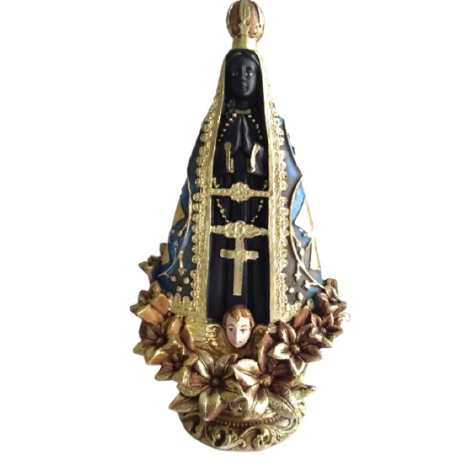 IMAGEM NOSSA SENHORA APARECIDA PADROEIRA DO BRASIL EM GESSO DECORAÇÃO DE ALTAR, IMAGEM RELIGIOSA,