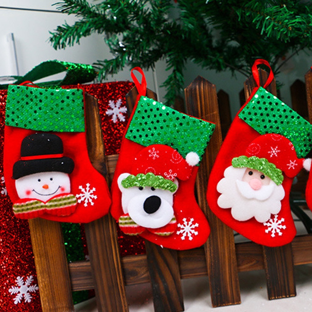 Meia Decorativa De Natal Para Pendurar Na Árvore De Natal (Ornamento) |  Shopee Brasil