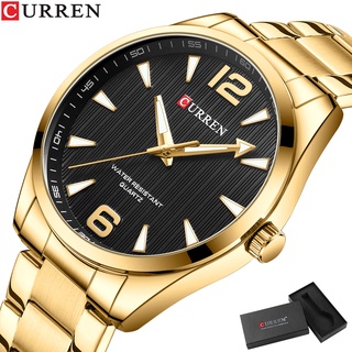 Relógio Masculino CURREN Original Marca Luxuosa Mostrador De Apontador Luminoso De Aço Inoxidável Clássico Moda Casual Negócios Esportes Quartzo Impermeável Com Caixa 8434