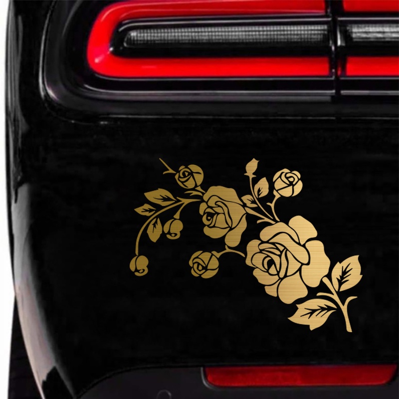 Moda 3D Flor Etiqueta Do Carro 17.2 " 12.9 Cm Criativo Decalques Reflexivos Da Motocicleta Decorativo Styling Acessórios (Várias Cores Seleção)