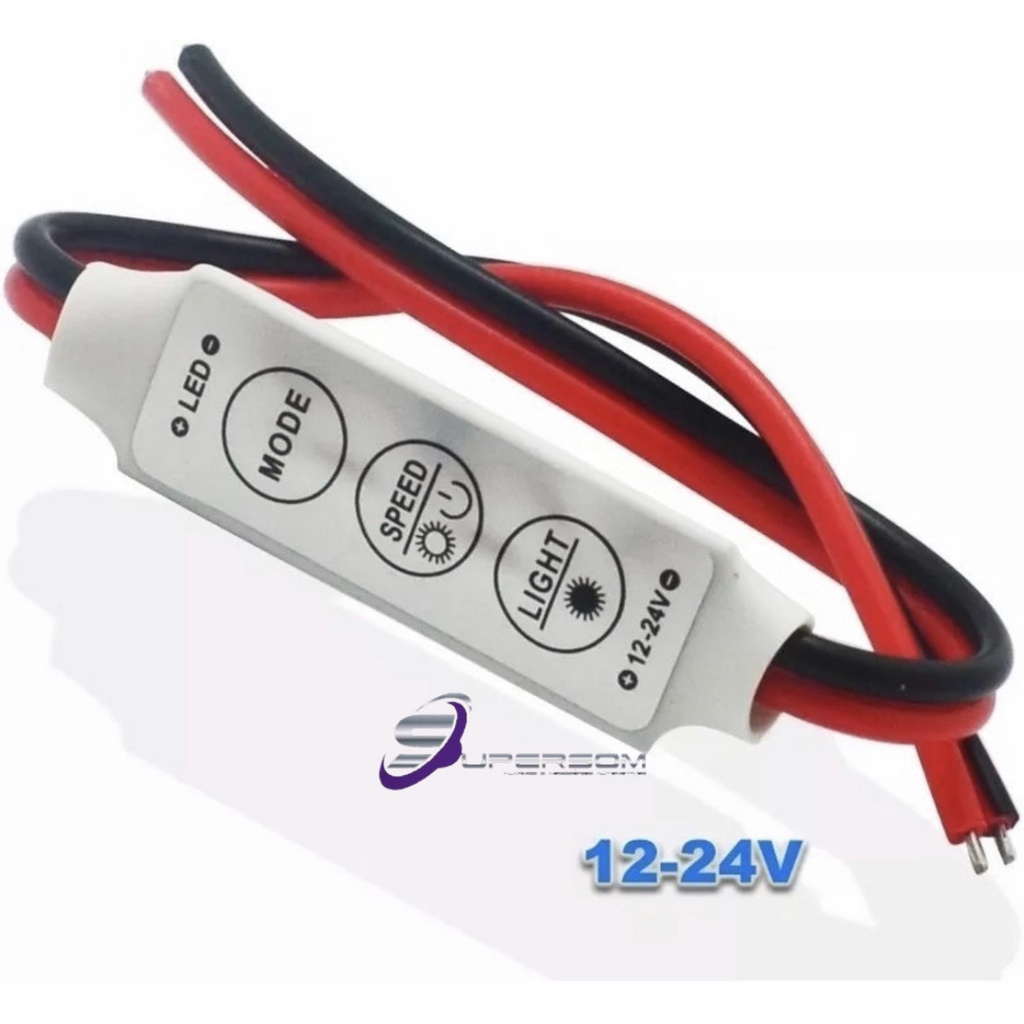 Mini Controlador Dimmer Strobo Fita Led Lâmpadas 12v-24v