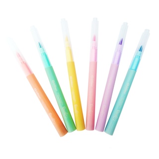 Kit 6 Canetas Hidrográficas Brush - Coloridas Tons Pastéis