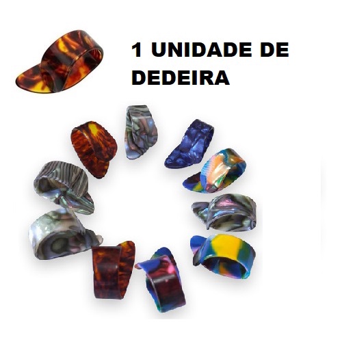 Dedeira Violão 7 cordas Dedal Viola Caipira Celulóide Perolada 1 Unidade Avulsa