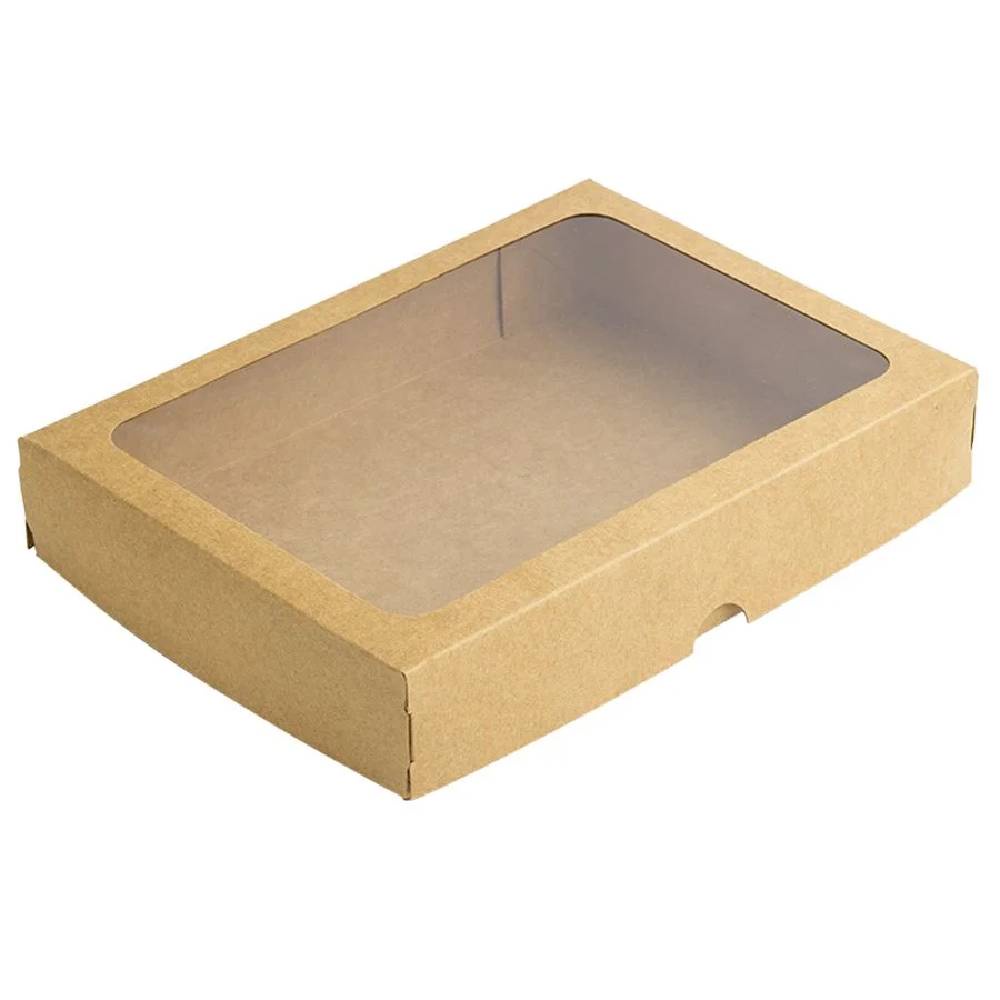 Caixa com Visor S5 Kraft - 16x22x4cm - 10 unidades (Doces e Confeitarias) Assk Rizzo Embalagens