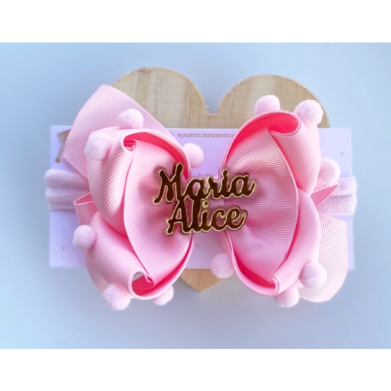 Laço nome personalizado tamanho grande em Oferta na Shopee