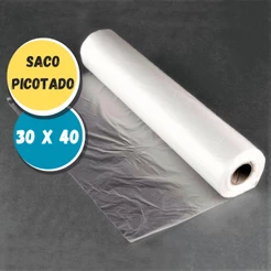 Rolo Saco Plástico 30x40 Bobina Picotada Saco Transparente Super Mercado