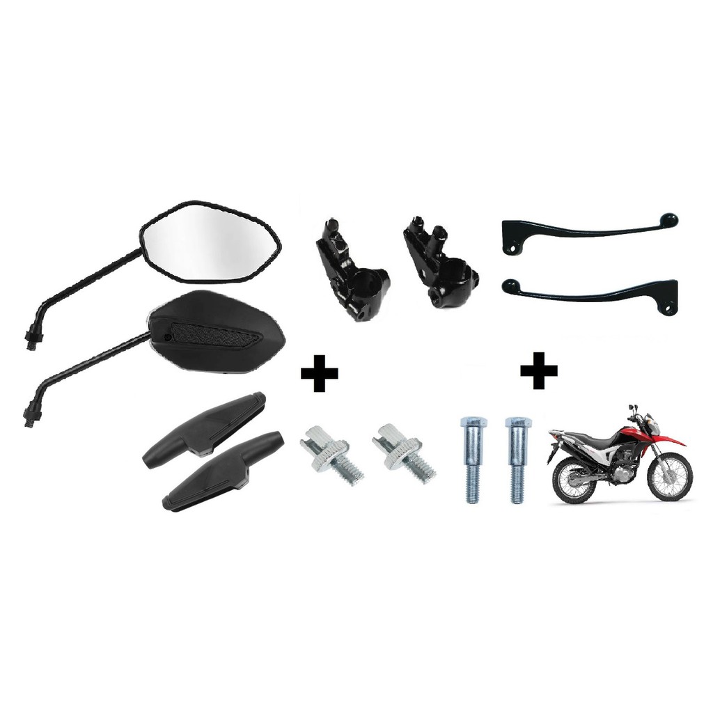 Par Retrovisor+Manete+Manicoto+Parafuso+Regulador+Capa Protetora Honda Cg 125/150/160 Cargo Fan Mix Sport Start Titan