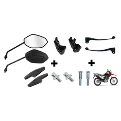 Par Retrovisor+Manete+Manicoto+Parafuso+Regulador+Capa Protetora Honda Cg 125/150/160 Cargo Fan Mix Sport Start Titan