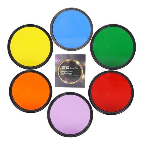 Kit Filtro Full Color Colorido com bolsa 37mm 40.5mm 43mm 46mm 49mm 52mm 55mm 58mm 62mm 67mm 72mm 77mm 82mm
