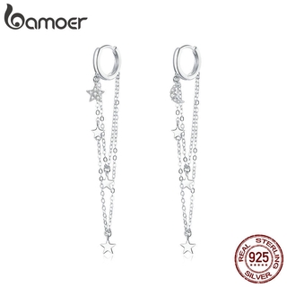 Bamoer 925 Jóias De Prata Presente Com Estrelas & Brincos De Borla Lunar Para Mulheres SCE982