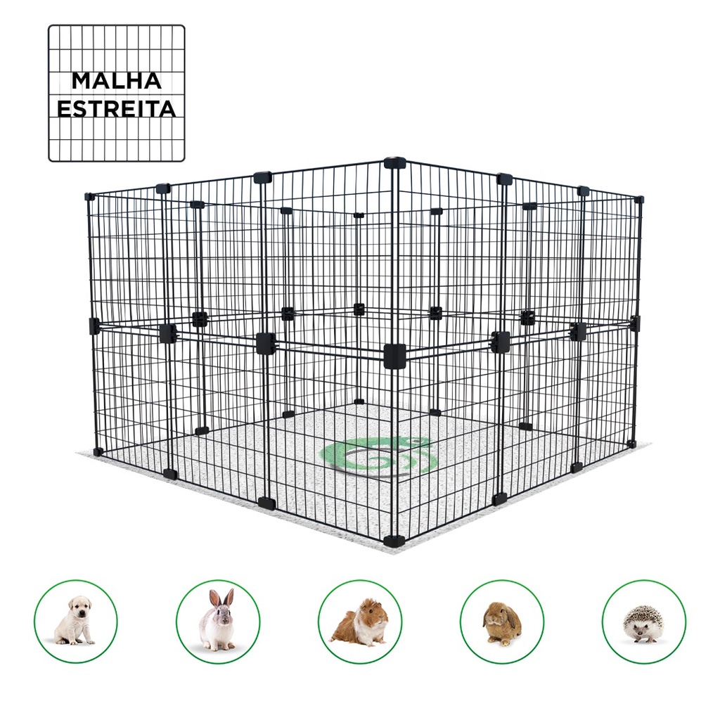 Cercado Porquinho da Índia Viveiro para Coelho 90x90x60cm Gaiola Casinha Tela Aramada Malha 2,5cm