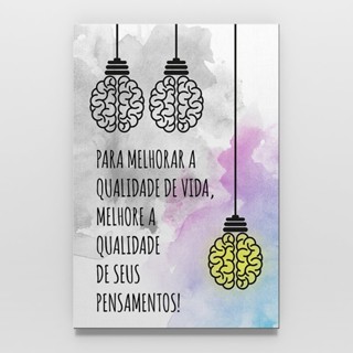 Quadro Decorativo Cérebro Psicologia Frase Qualidade De Vida Sala a4 em Oferta na Shopee