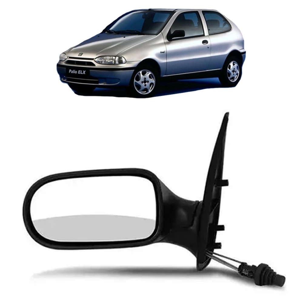 Retrovisor Palio Siena Weekend 96 97 98 99 2000 com Controle 2 Portas Lado Esquerdo