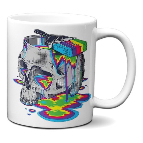 Caneca Caveira Psicodélica Lsd Xícara Criativa Personalizada