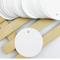 7.000 mil unid Tag (3,5x3,5cm) redonda papel tríplex branco presente embrulhos etiqueta