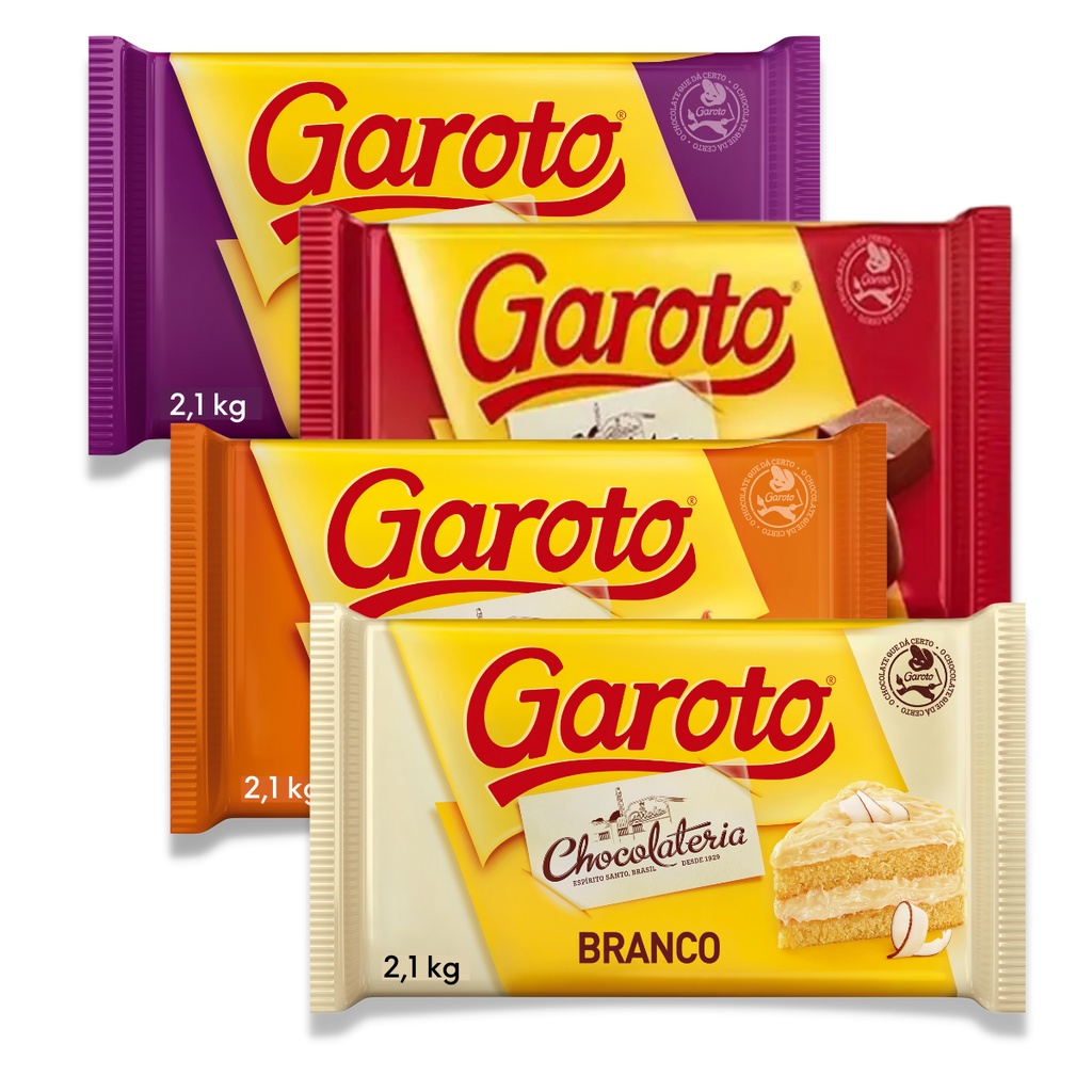 Barra Chocolate Garoto 2.1kg Garoto Chocolateria Shopee Brasil