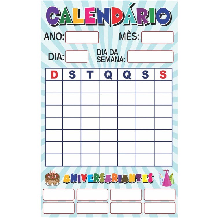 Calendário Infantil Escolar Painel Lona - Will999 PaxArt em Oferta na Shopee
