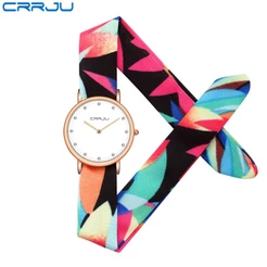 Relógios Mulher CRRJU Fashion Braided Rope Casual Empresarial Desportivo Quartzo À Prova D'água 2134 XC