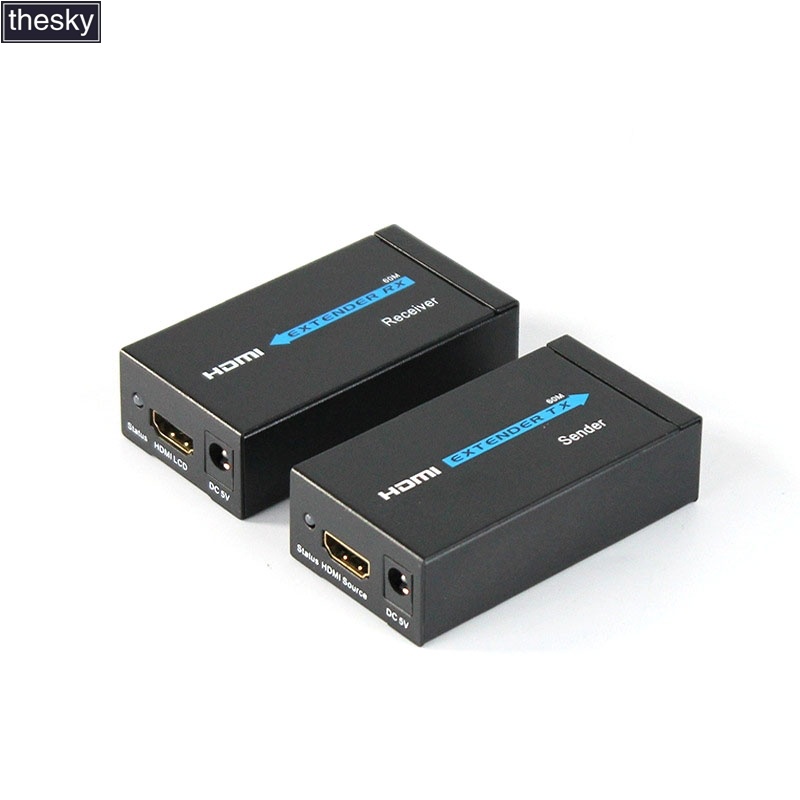 Cabo De Rede De Extensão HDMI Para RJ45 Único De 60 M Amplificador De Sinal