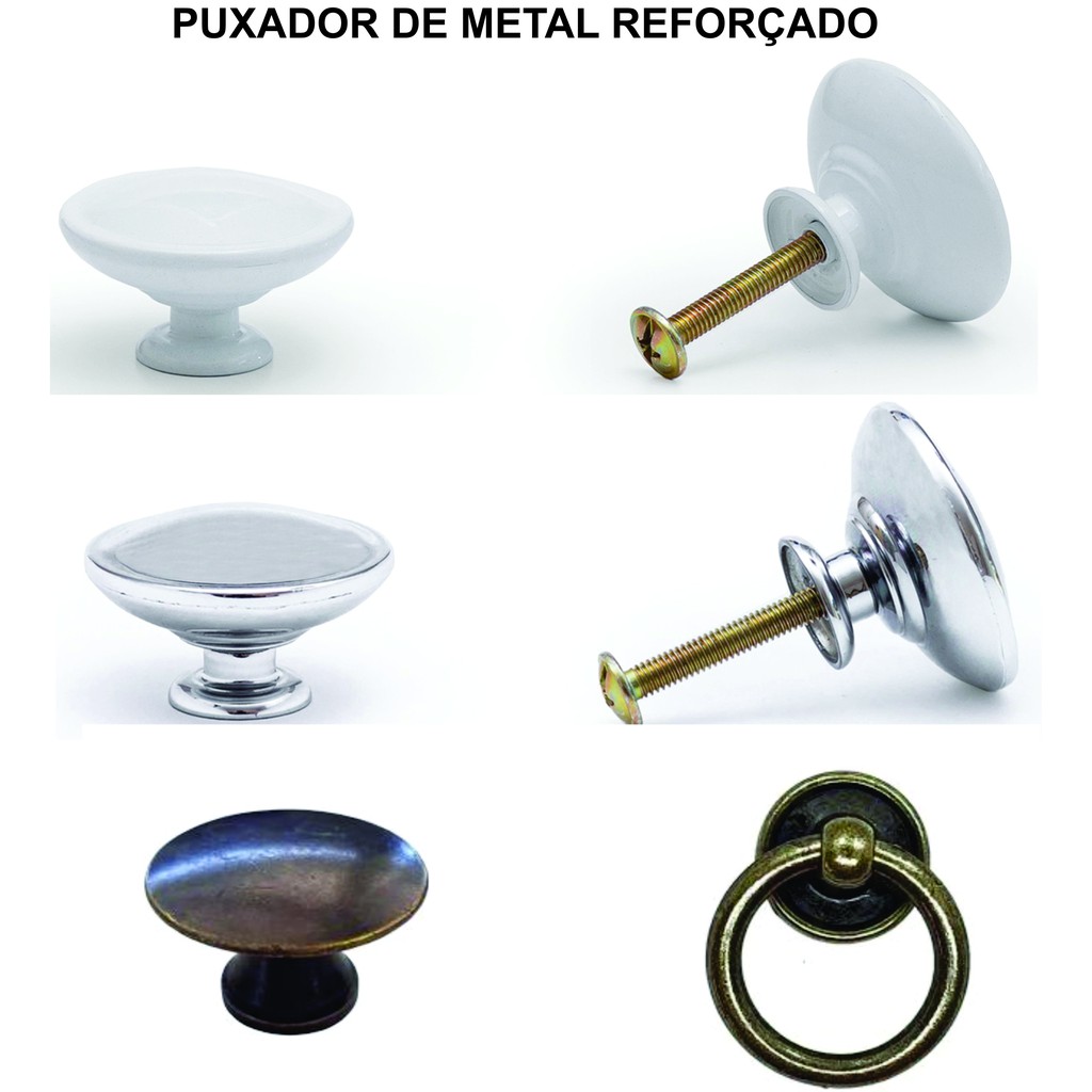 Puxador Metal Reforçado Para Comoda E Armário