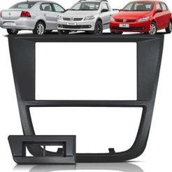 Moldura Painel 2 Din Multimídia Gol Voyage Saveiro G5 2008 2009 2010 2011 2012 2013 Preta