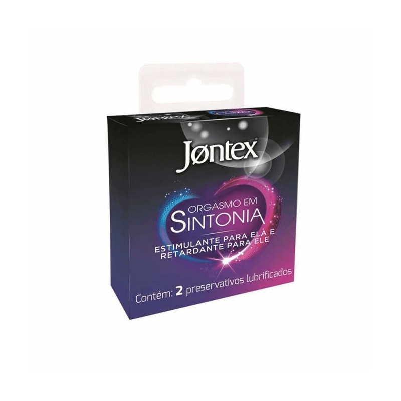 Preservativo com Lubrificante, Retardante para o Homem e Estimulante para Mulher - Jontex Orgasmo em Sintonia - 2 Preservativos em Oferta na Shopee