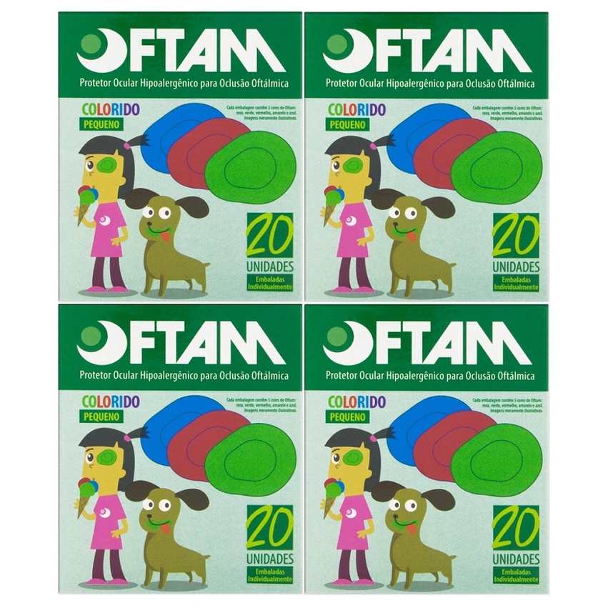 Kit 4 Protetores Ocular Oftam Pequeno Colorido cx C/20 Unidades em Oferta na Shopee