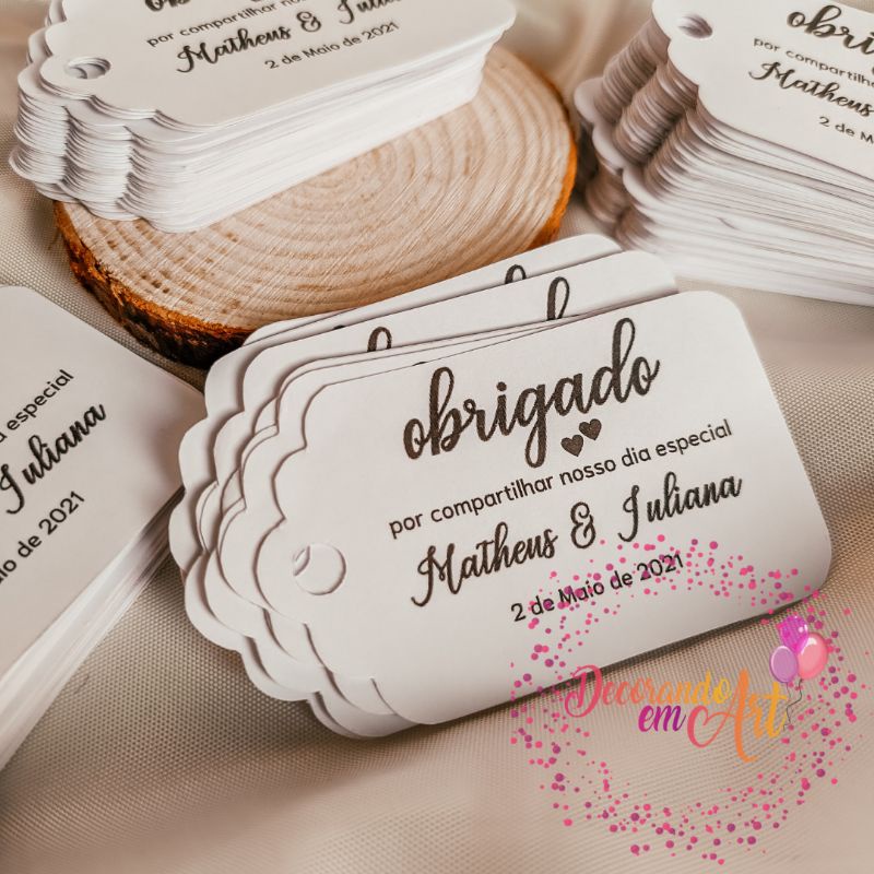 15 TAGS personalizadas casamento