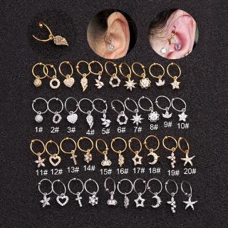 20 Estilos Cz Pingente De Argola Emaranhado Brinco De Cartilagem Helix Tragus Rook Lobe Ear Piercing Jewelry Escolha Sua Acabamento