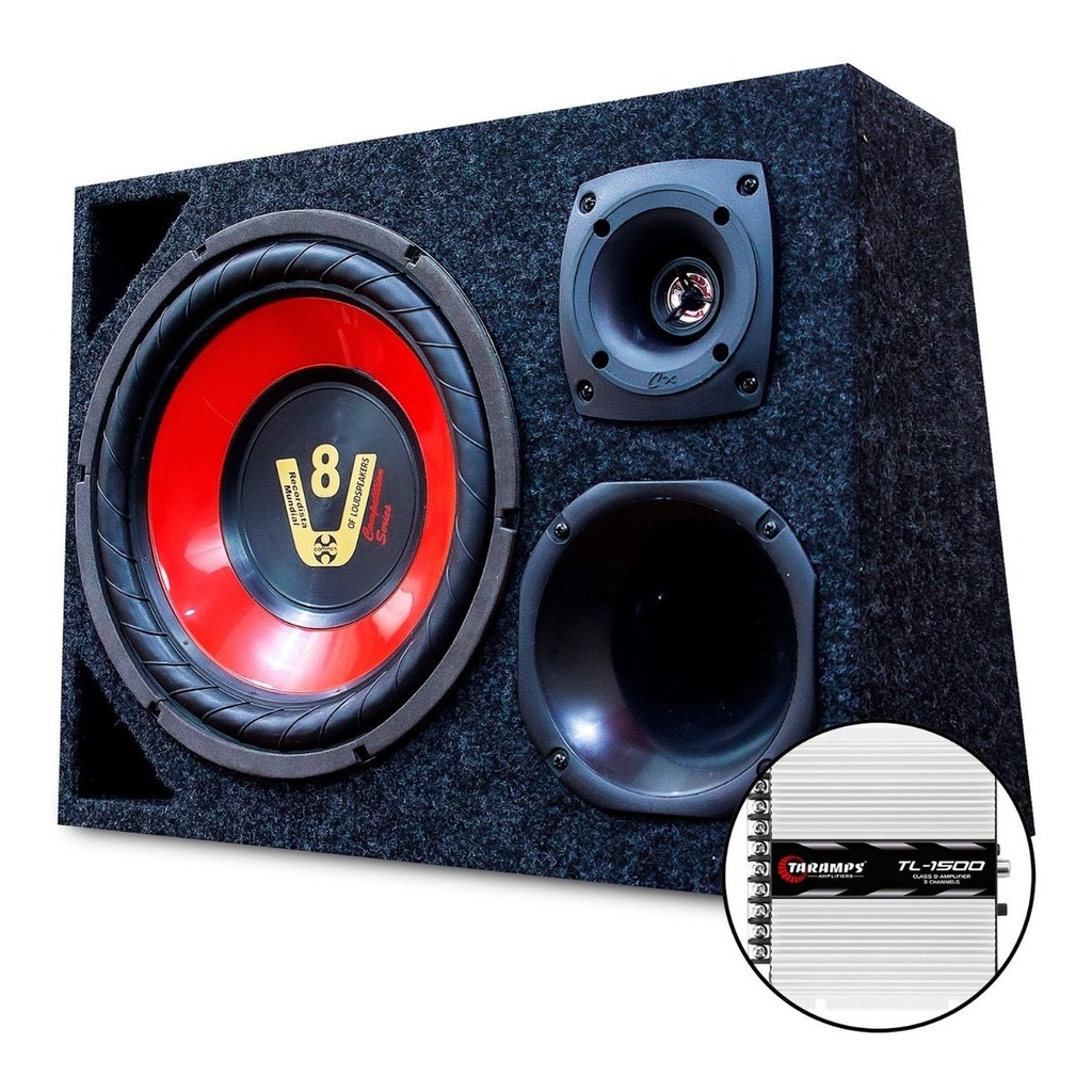 Som Caixa Trio Alto Falante Sub Modulo Amplificador Taramps - Spare Parts and Accessories for Vehicles