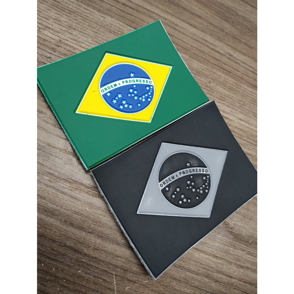 Patch Bordado Bandeira Do Brasil C/ Fixador Macho Marca Velcro