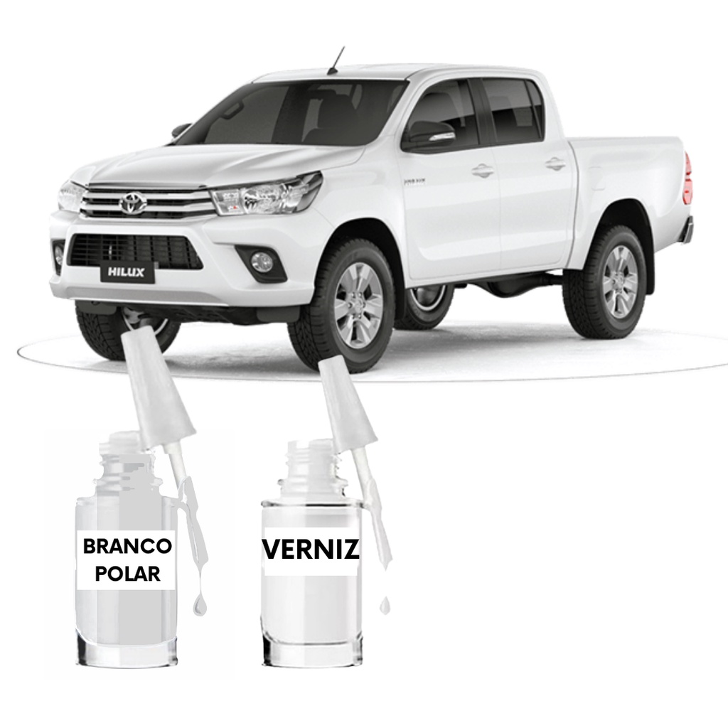 Tinta Tira Risco Automotivo Toyota Hilux Branco Polar 2013 A 2021 em Oferta na Shopee