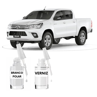 Tinta Tira Risco Automotivo Toyota Hilux Branco Polar 2013 A 2021 em Oferta na Shopee