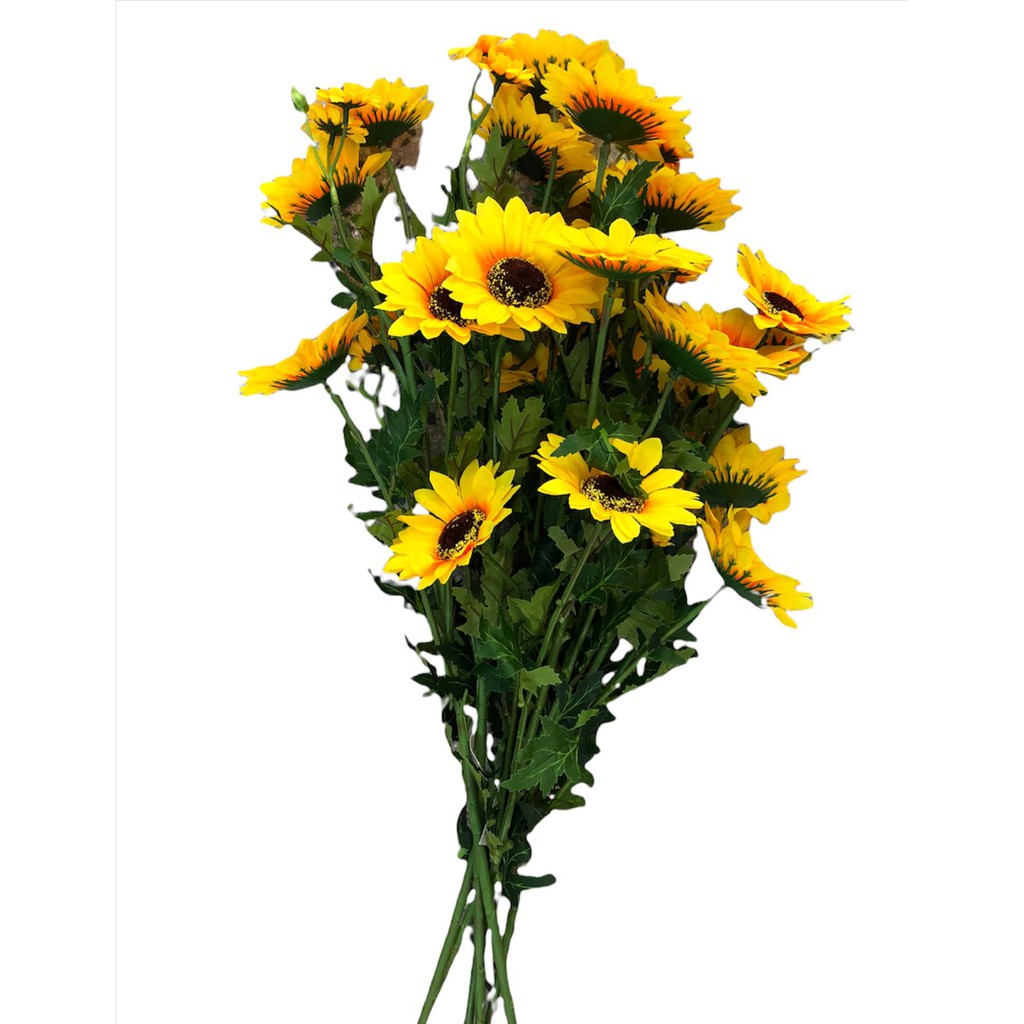 Buquê haste girassol grande flores artificiais parece natural decoração  flores | Shopee Brasil
