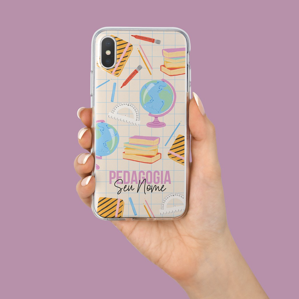 Capa Capinha de Celular Personalizada com sua Profissão - Pedagogia