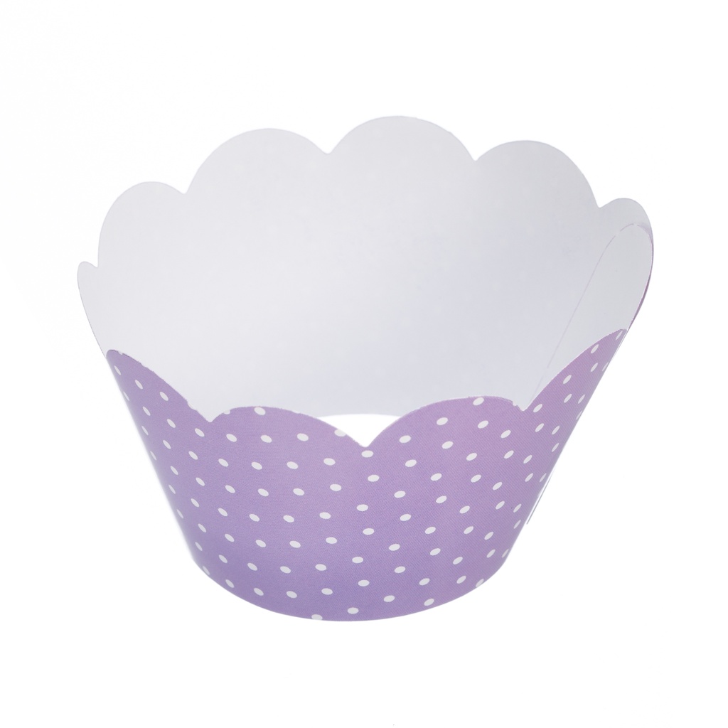 Wrapper Poá Lilás Bebê Saia Para Cupcake Confeitaria Doces Festa Aniversário Cores Tag Candy