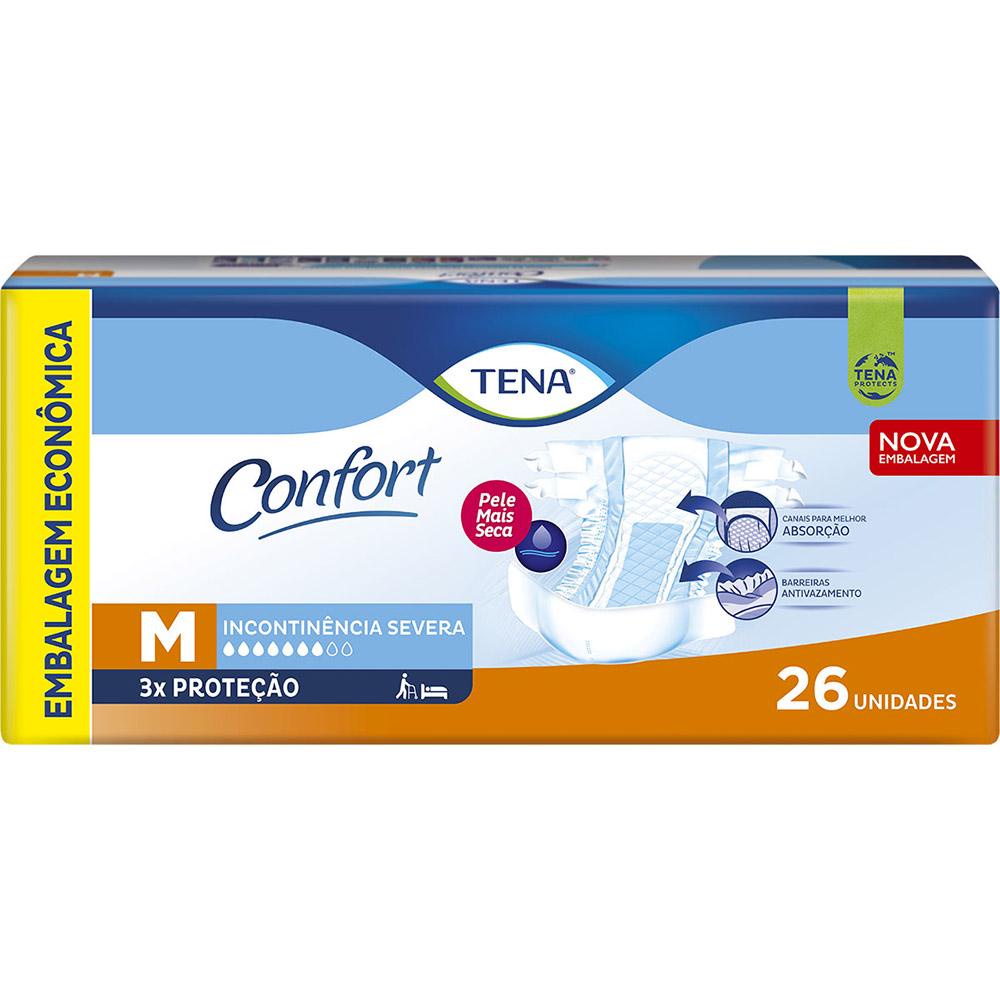 Fralda Geriátrica Tena Confort M com 26 unidades em Oferta na Shopee