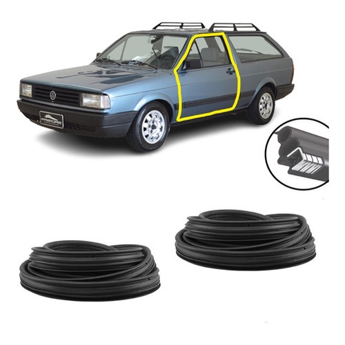 Par 2 Borrachas Vedação Portas Parati Quadrado 1990 1991 em Oferta na Shopee