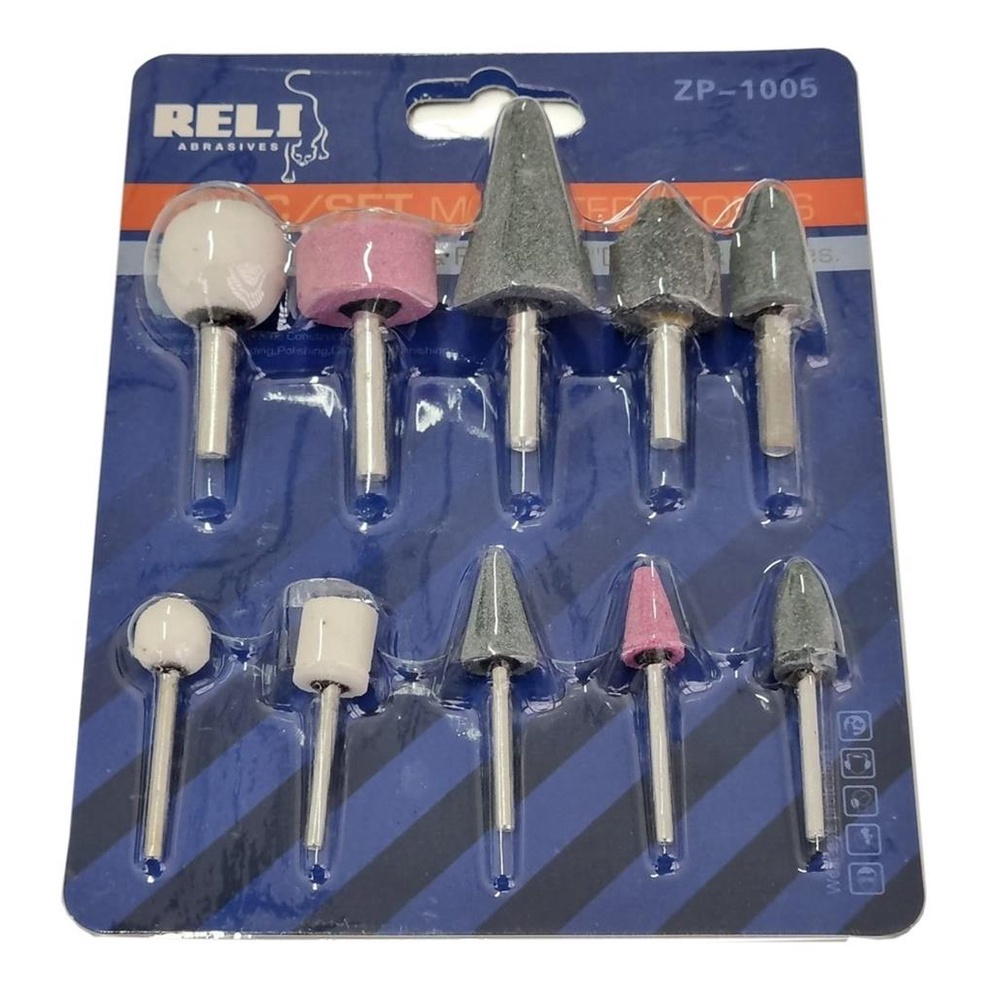 Jogo De Pedra Ponta Montada Para Furadeiras C/10 Pecas em Oferta na Shopee