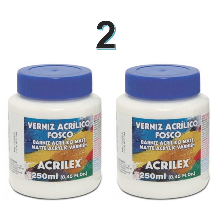 2 Verniz Acrílico Fosco Incolor p/ Madeira 250ml Acrilex em Oferta na Shopee