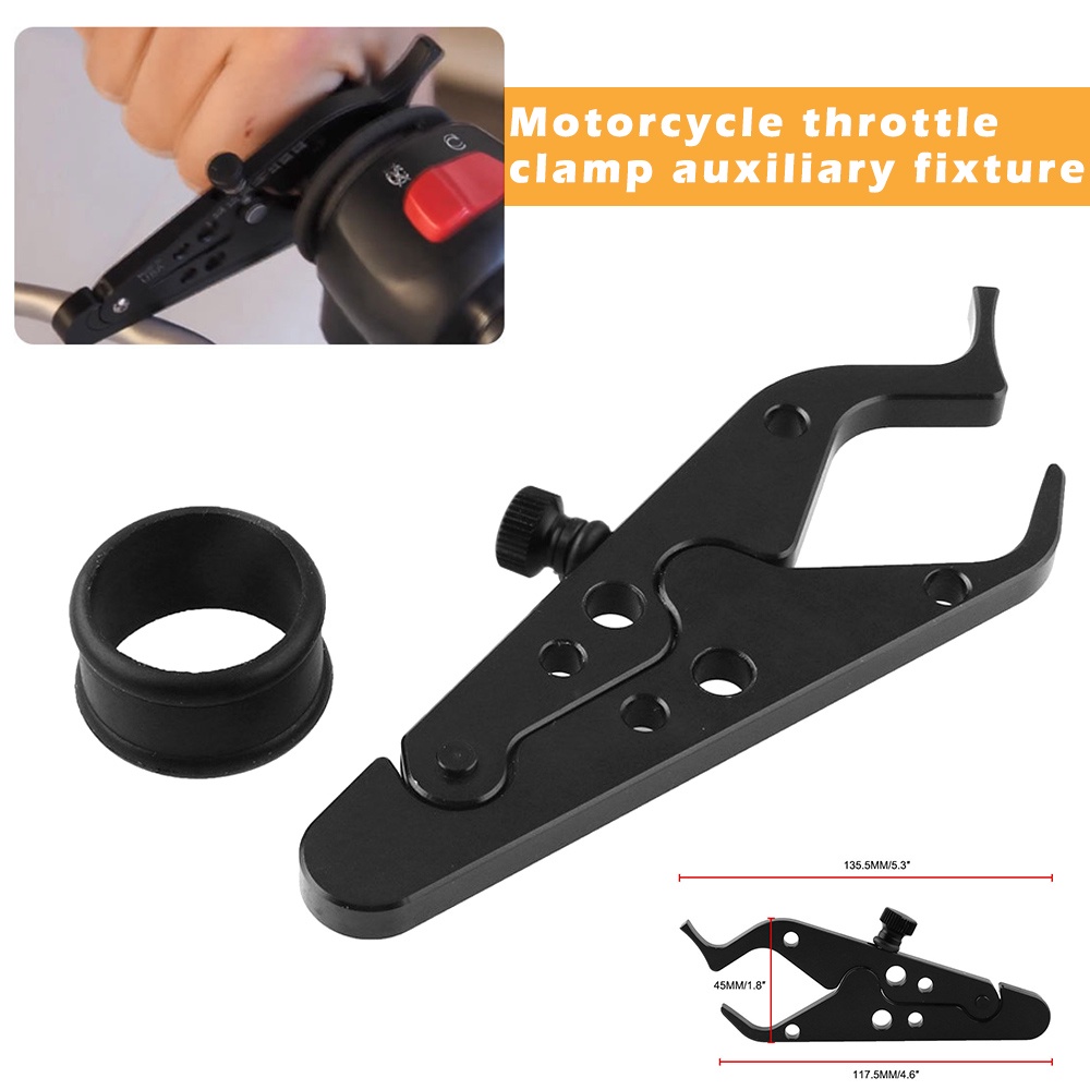 Universal Motorcycle Cruise Throttle Assist Powersports Throttles Control Hand Grip Lock Clamp Clip Grip with Silicone Rings for Most Motorcycles and Sportbikes Aluminum & Easy to Adjust 