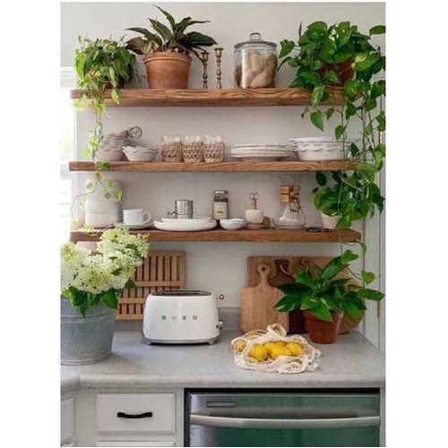 Kit 3 Prateleiras Com Suporte Invisível Madeira Maciça