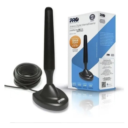 Antena Digital Interna/Externa PROHD-2400 HDTV/UHF/VHF/FM  - Pro Eletronic