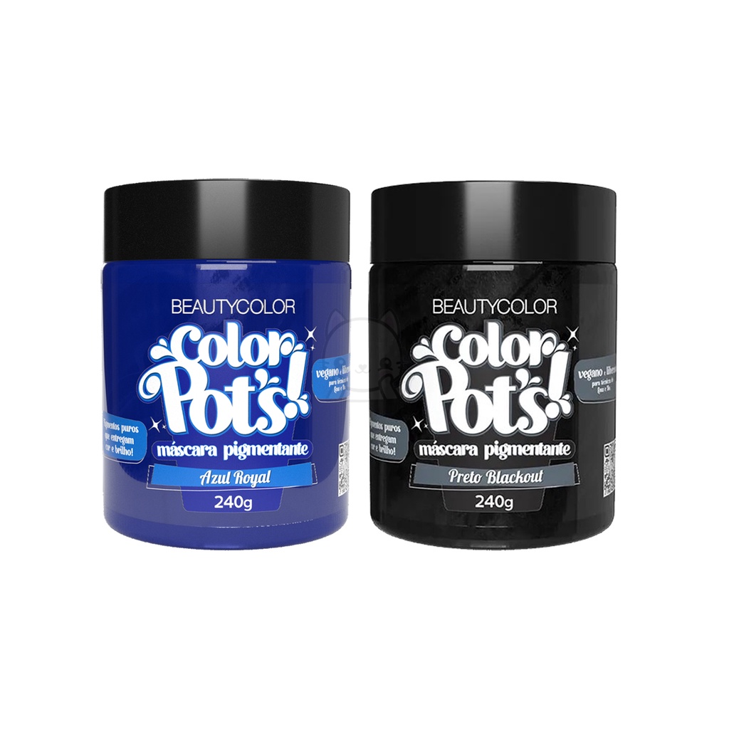 Kit Color Pot's Azul Royal + Preto Blackout - Beauty Color