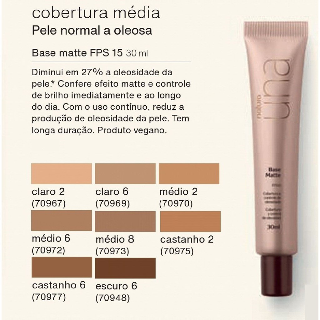 Base Matte FPS15 natura Una | Shopee Brasil