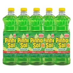 Kit Desinfetante Pinho Sol Limão 1l com 5 unidades
