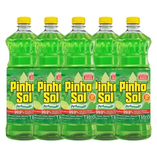 Kit Desinfetante Pinho Sol Limão 1l com 5 unidades em Oferta na Shopee